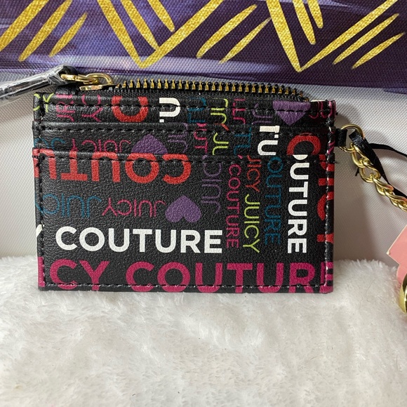 NWT Juicy Couture Black Multicolor Glam Card Holder - Picture 2 of 5